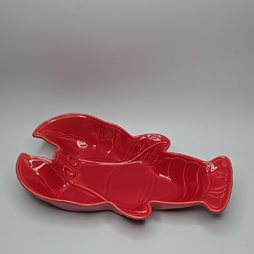 Red Lobster Shaped Ceramic Dish